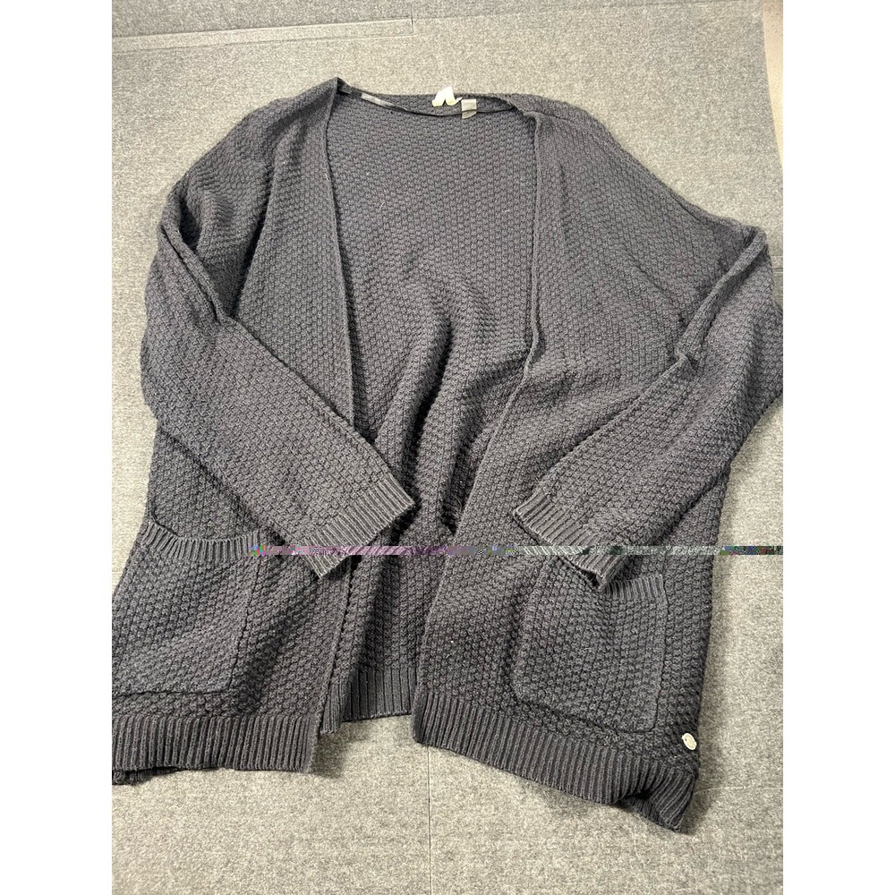Roxy Women's Sz XL Black Open Front Long Cardigan Sweater Warm And Soft Beachy